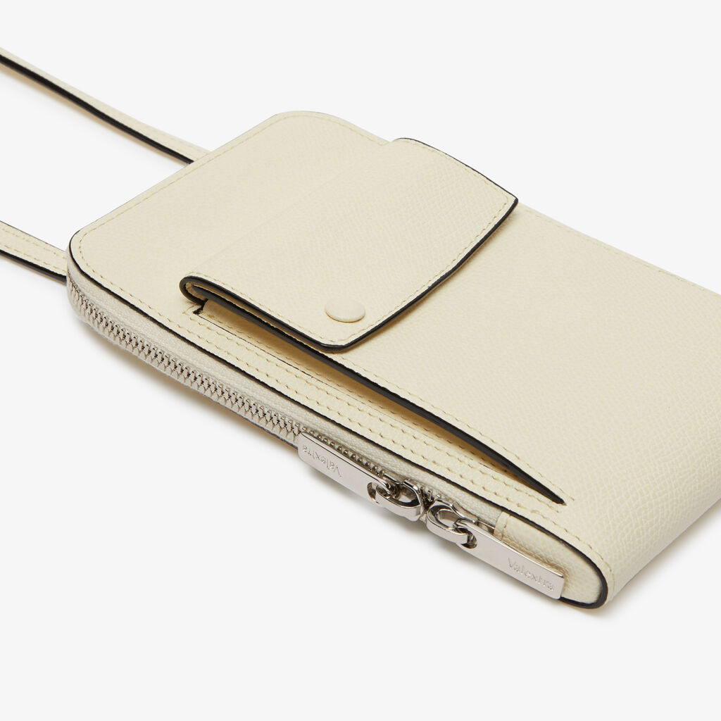 Valextra Porta telefono da Donna in Pelle Bianca | Valextra Pocket Promozione Limitata