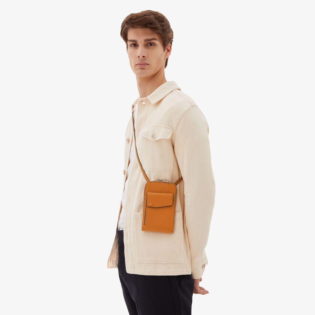 Valextra Portafoglio a tracolla in Pelle Marrone | Valextra Pocket Fino Al -60%