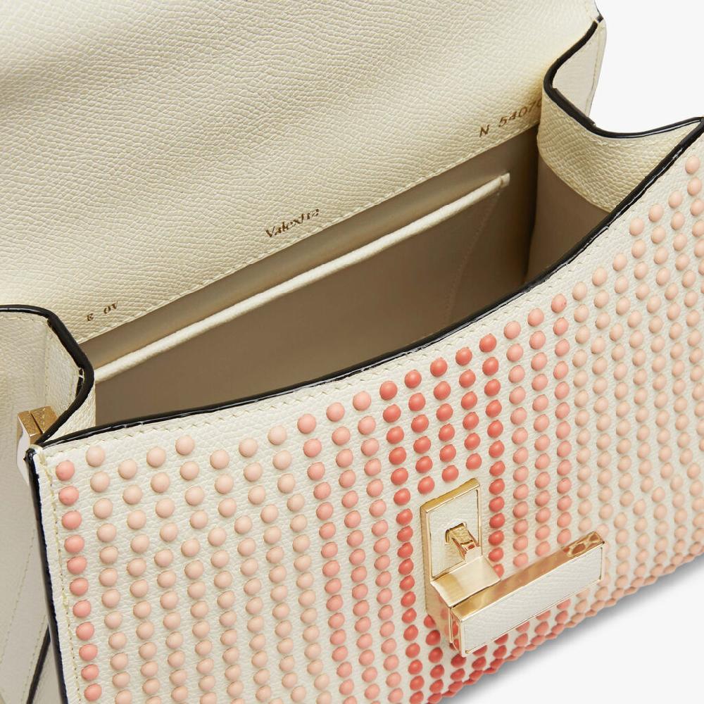 Valextra Borsa Donna con borchie Rosa in Pelle Bianca | Valextra Iside Sottocosto
