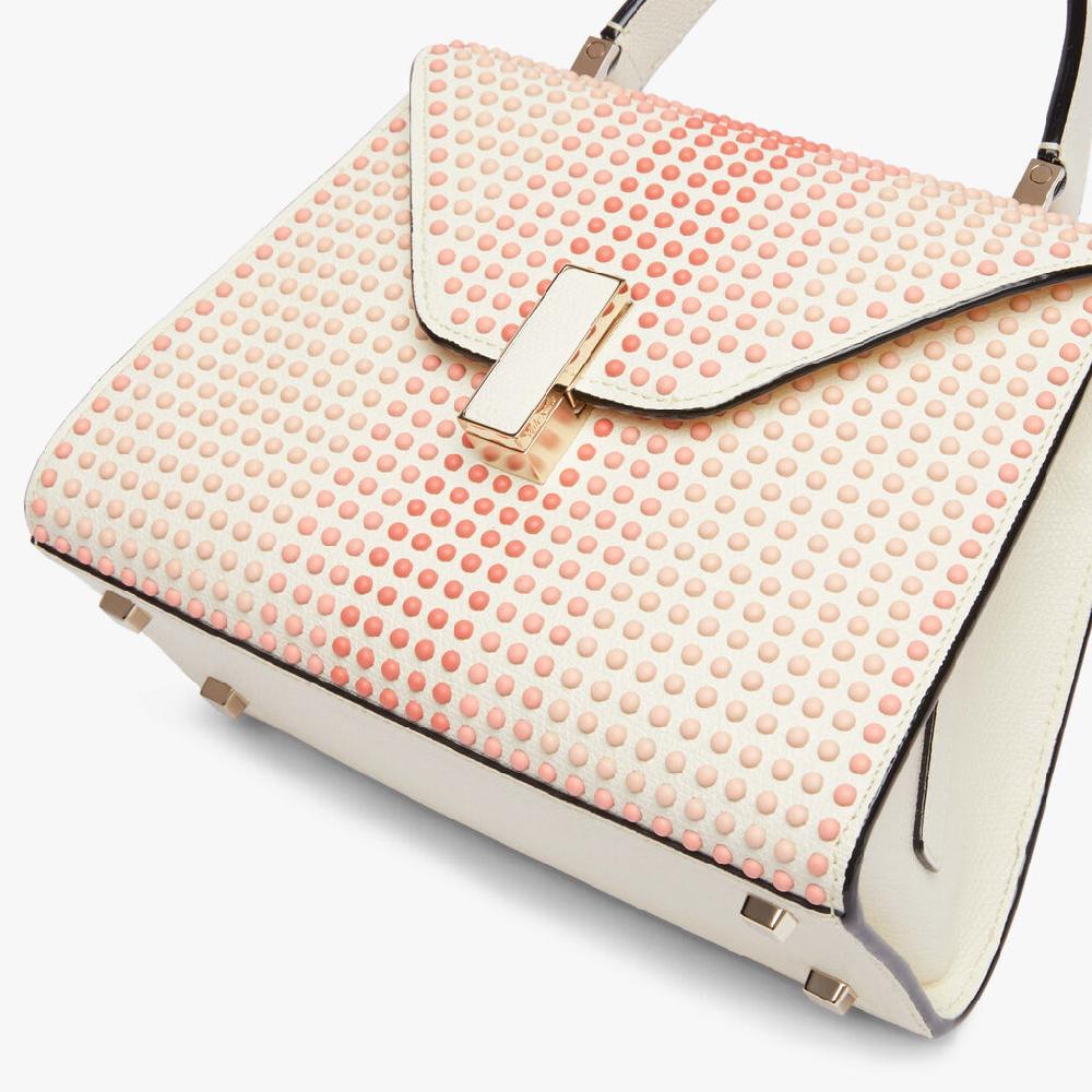 Valextra Borsa Donna con borchie Rosa in Pelle Bianca | Valextra Iside Sottocosto