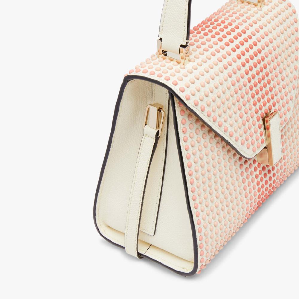 Valextra Borsa Donna con borchie Rosa in Pelle Bianca | Valextra Iside Sottocosto