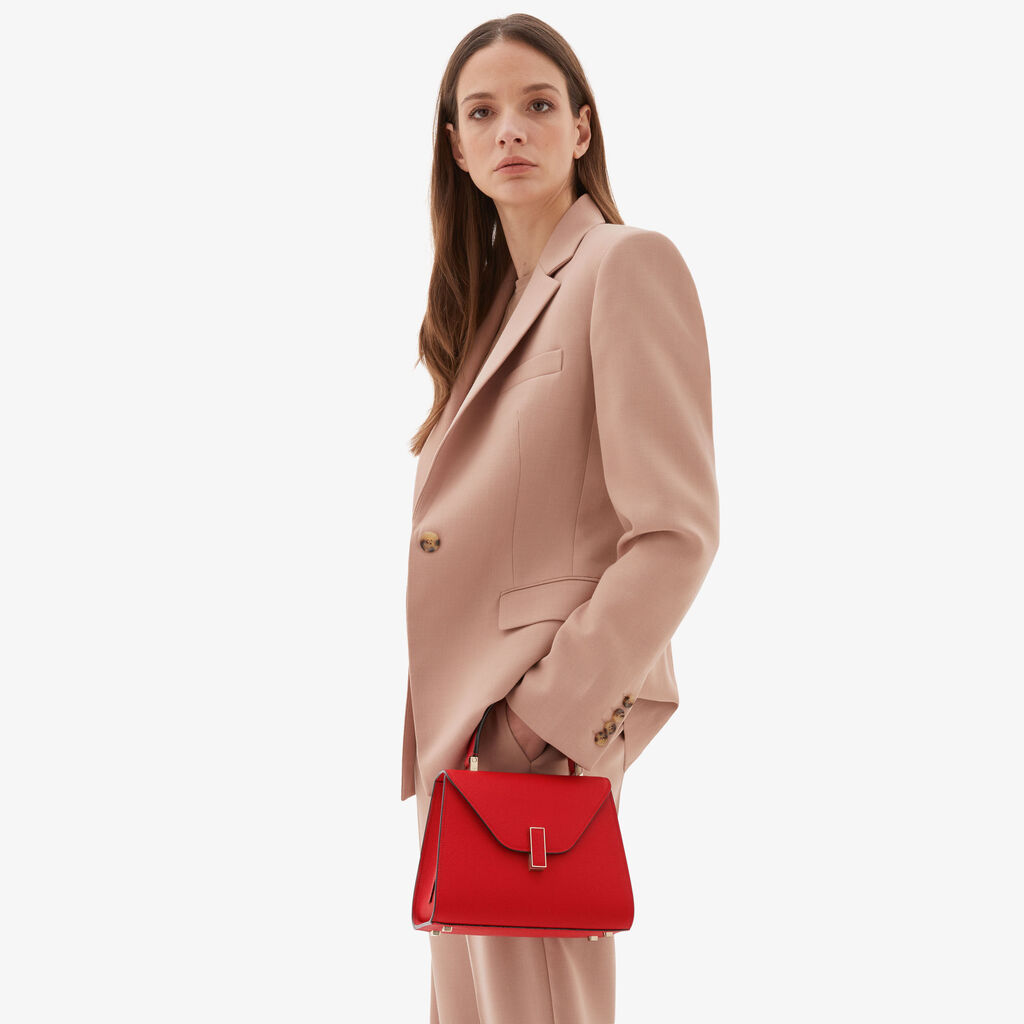 Valextra Borsetta a mano da Donna in Pelle Rossa | Valextra Iside Convenienza