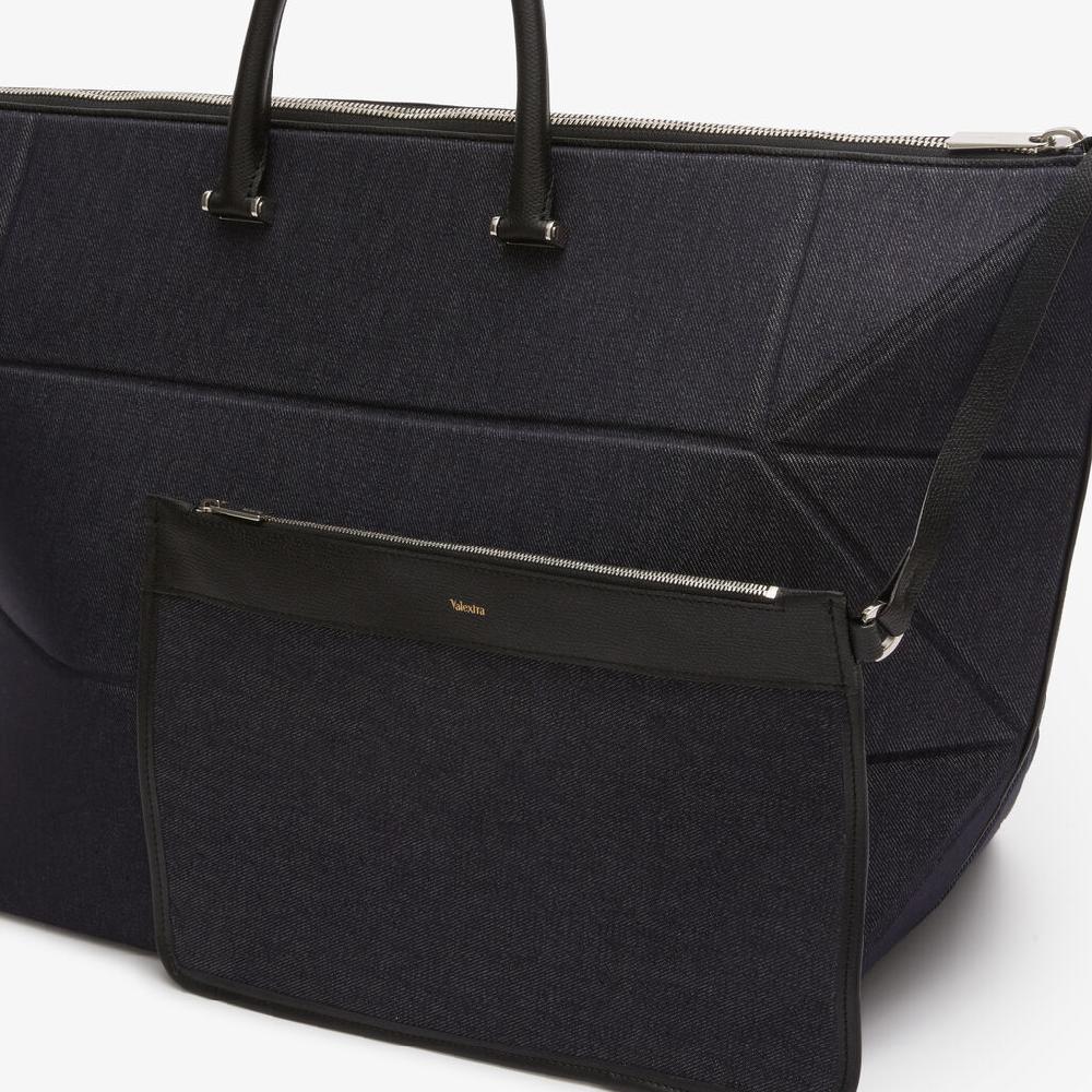 Valextra Borsa da viaggio pieghevole Blu e Nera | Valextra Poliedrica Novità