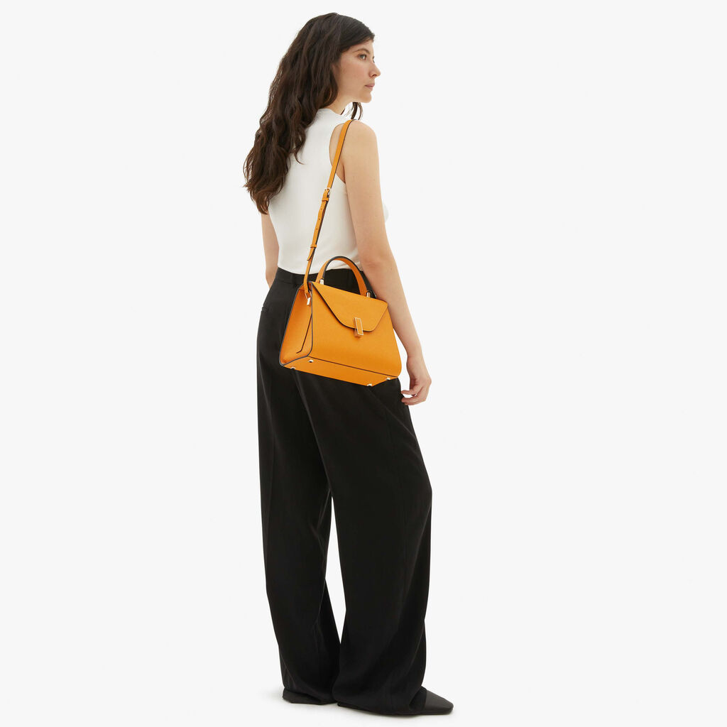 Valextra Borsetta a mano in Pelle Gialla con tracolla | Valextra Iside Sconto