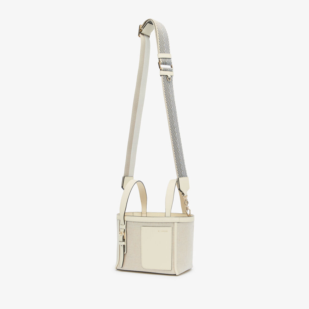 Valextra Borsa a secchiello Donna in Tela Bianca e Beige | Valextra Soft Online