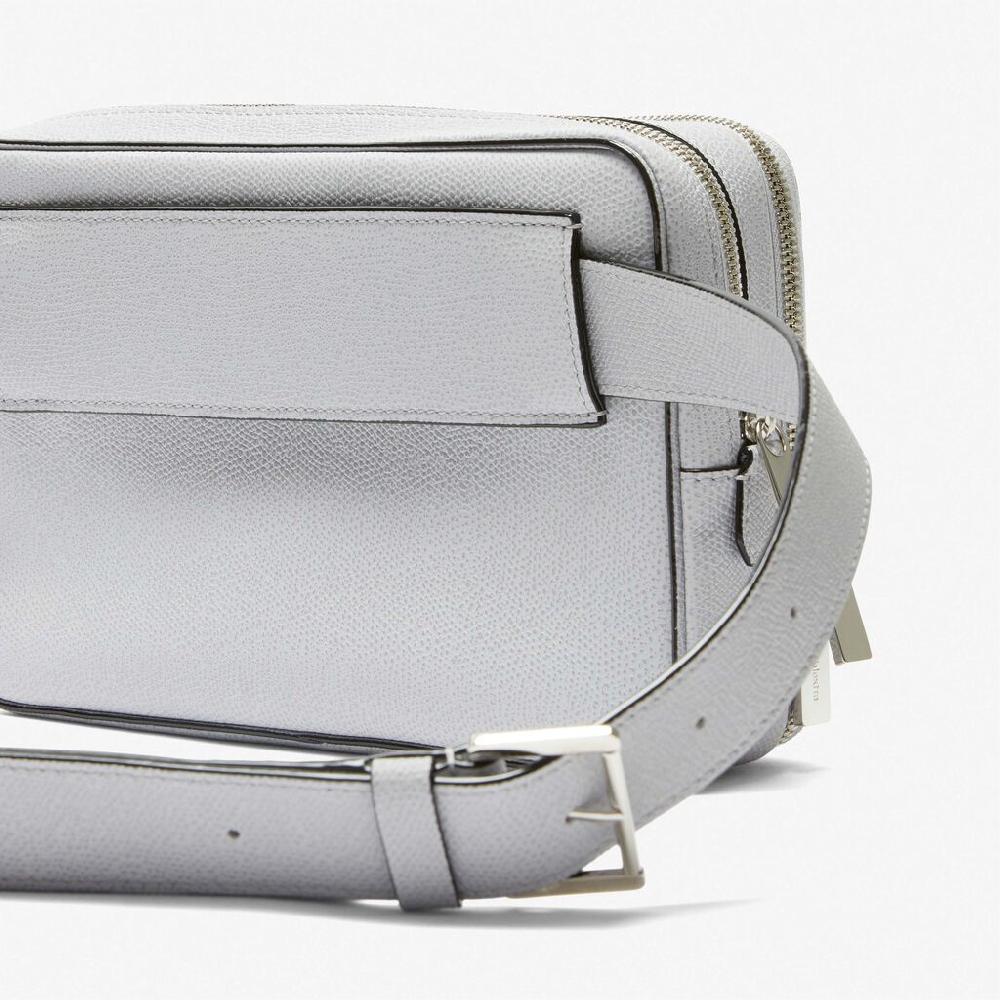 Valextra Borsetta a tracolla Bum Bag in Pelle Grigia | Valextra V-Line Saldi Di Fabbrica