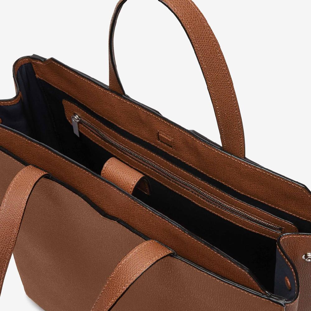 Valextra Borsa Shopping Uomo di Lusso in Pelle Marrone | Valextra V-Line Negozio