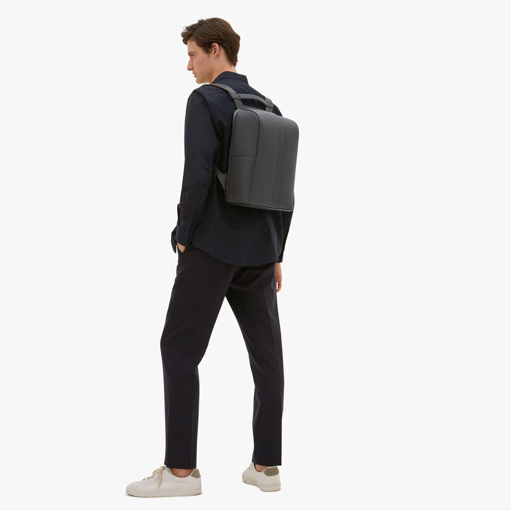 Valextra Valextra V-Line: Zaino da viaggio porta PC in Pelle Grigia In Saldo