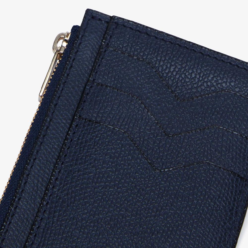 Valextra Porta carte da Uomo con zip di Lusso in Pelle Blu | Valextra Moda