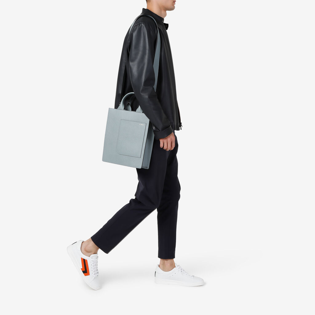 Valextra Tote bag Mini in Pelle Blu | Valextra Boxy Italia