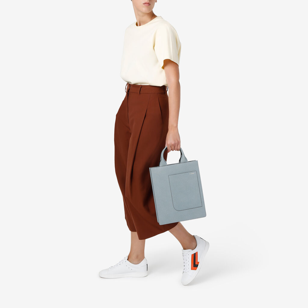 Valextra Tote bag Mini in Pelle Blu | Valextra Boxy Italia
