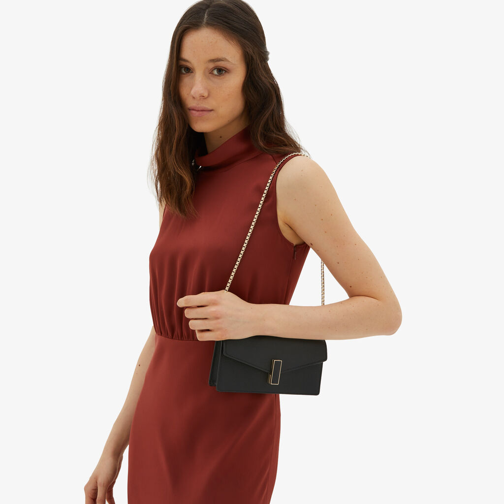Valextra Borsa clutch semplice in Pelle Nera | Valextra Iside Qualità