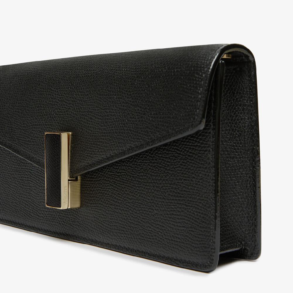Valextra Borsa clutch semplice in Pelle Nera | Valextra Iside Qualità