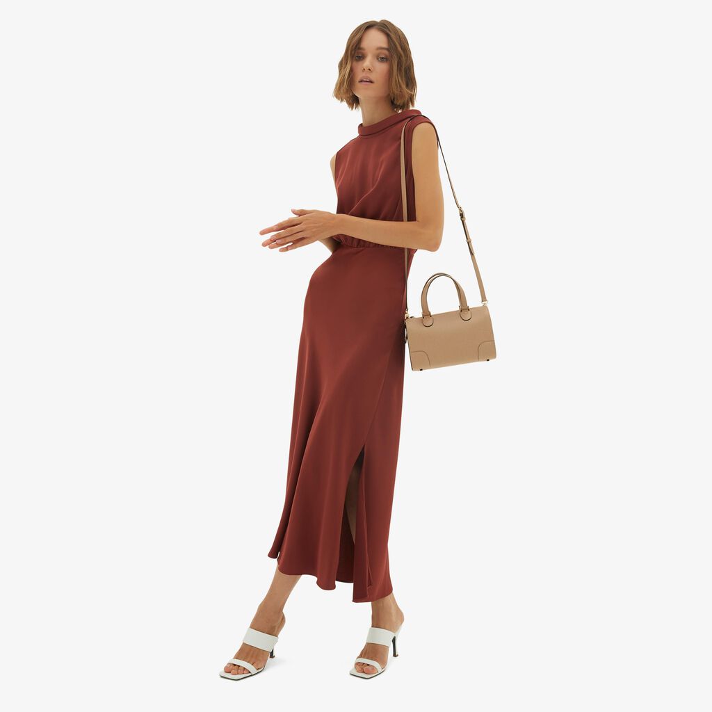 Valextra Borsa a bauletto in Pelle Beige con tracolla | Valextra Babila Acquista Ora