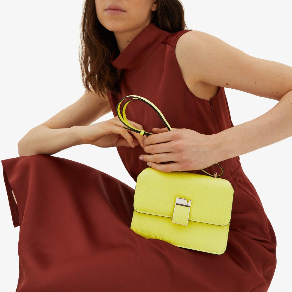 Valextra Borsa a tracolla da Donna in Pelle Gialla di Lusso | Valextra Promozione Limitata