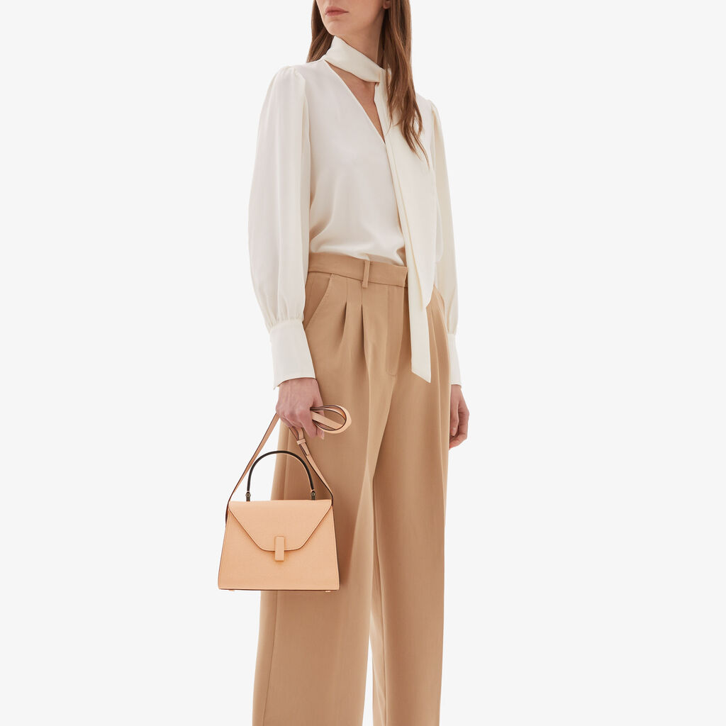 Valextra Borsa a mano Mini in Pelle Rosa Cipria | Valextra Iside Shopping Online