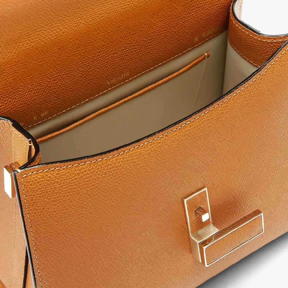Valextra Valextra Iside: Borsa a mano Mini in Pelle Marrone Affare Del Giorno
