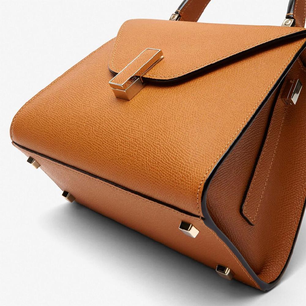 Valextra Valextra Iside: Borsa a mano Mini in Pelle Marrone Affare Del Giorno