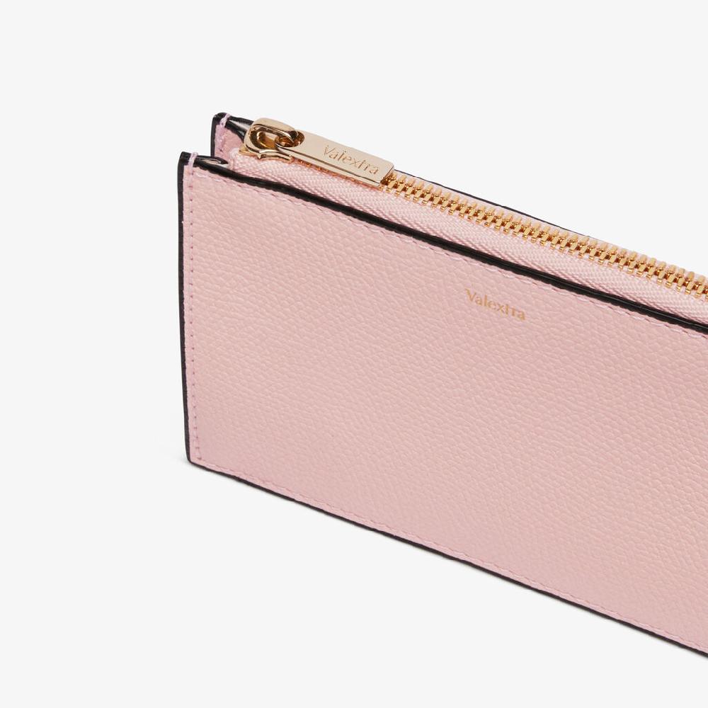 Valextra Portamonete compatto da Donna in Pelle Rosa | Valextra Offerta