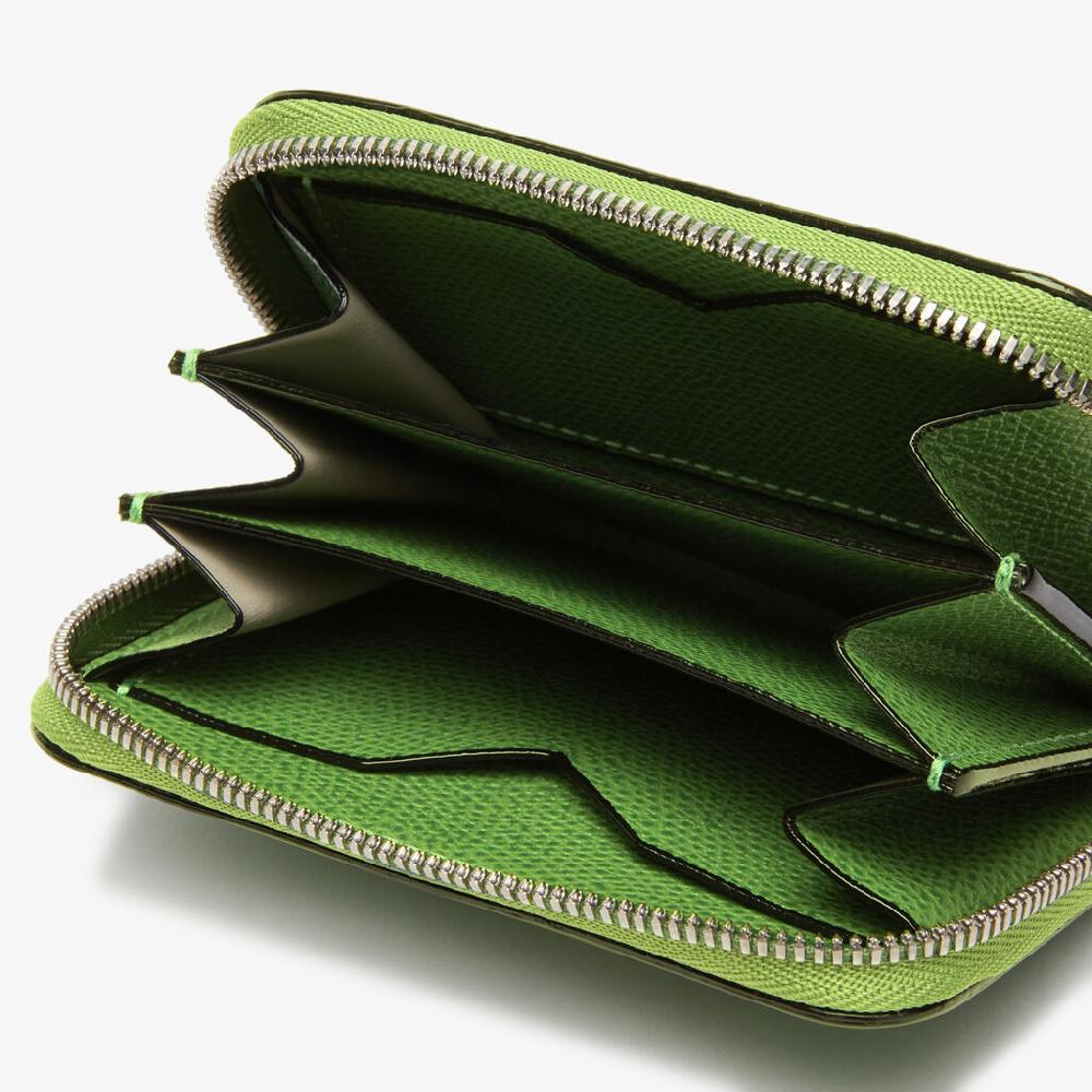 Valextra Portacarte da Donna in Pelle Verde | Valextra Zip Around Outlet