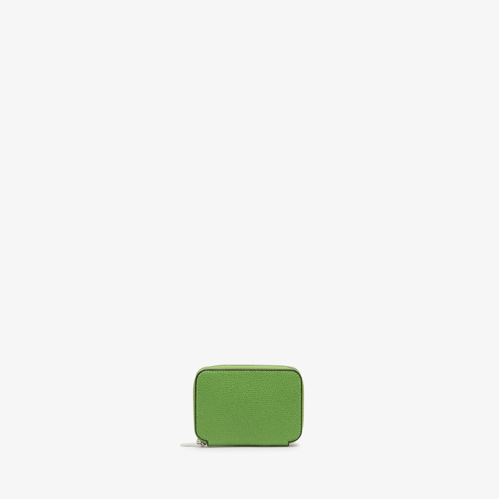 Valextra Portacarte da Donna in Pelle Verde | Valextra Zip Around Outlet