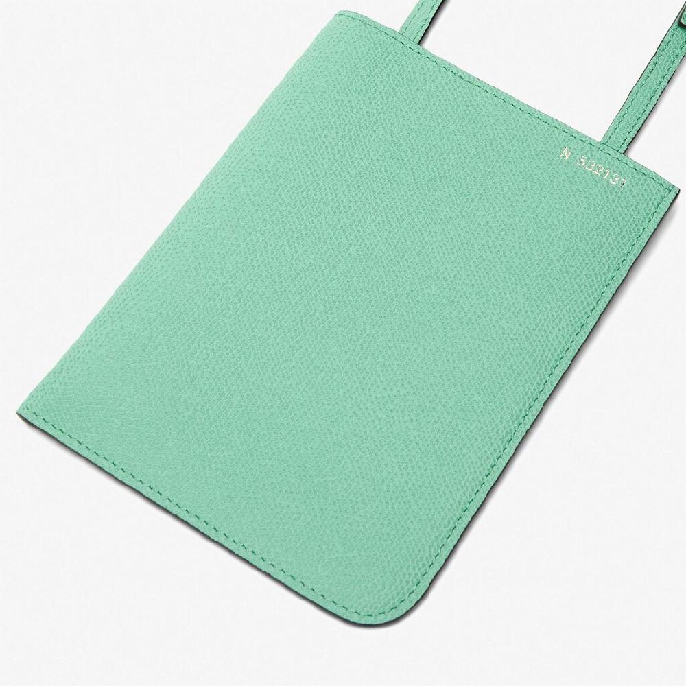 Valextra Portadocumenti a tracolla in Pelle Verde menta | Valextra Soft Vendite stagionali