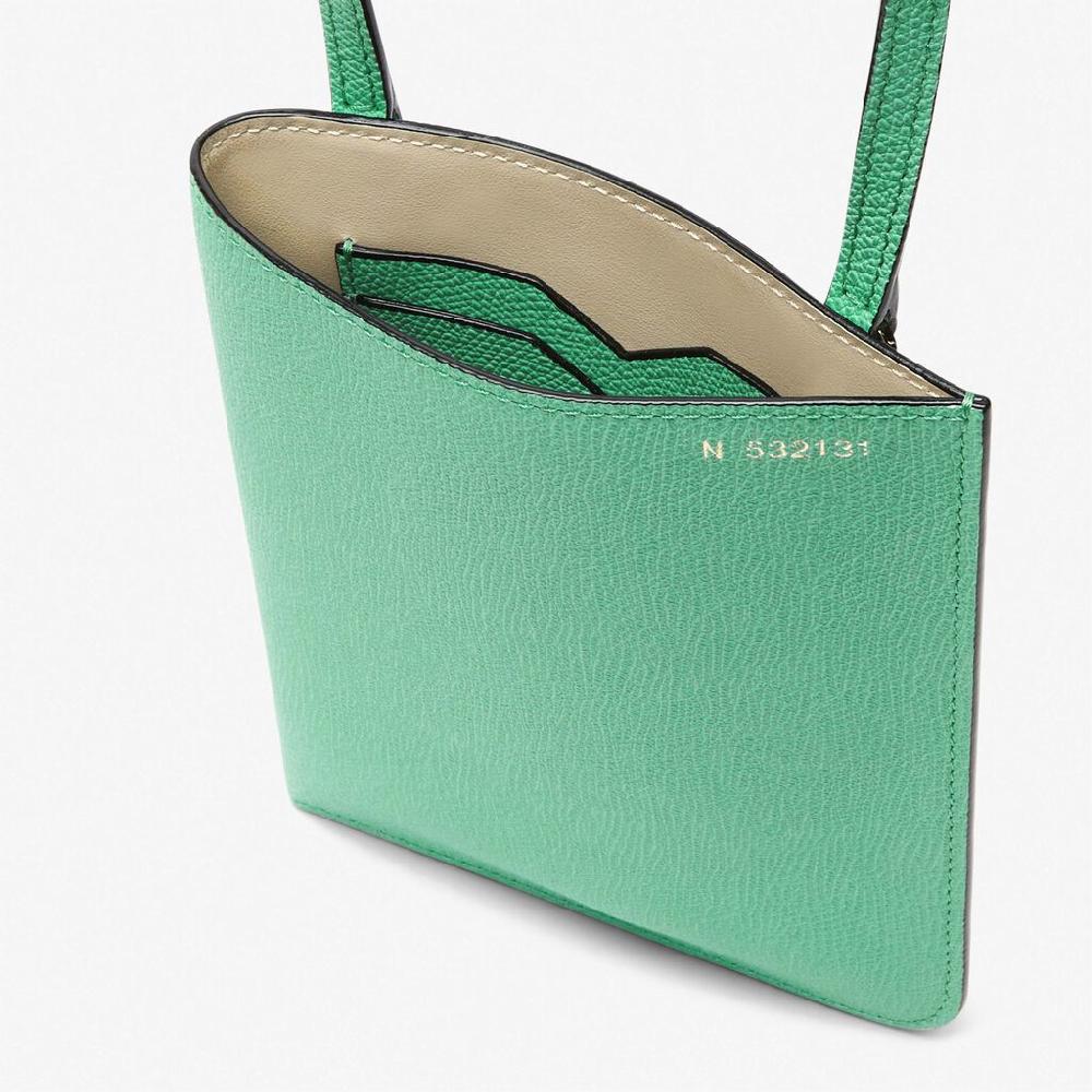 Valextra Portadocumenti a tracolla in Pelle Verde menta | Valextra Soft Vendite stagionali