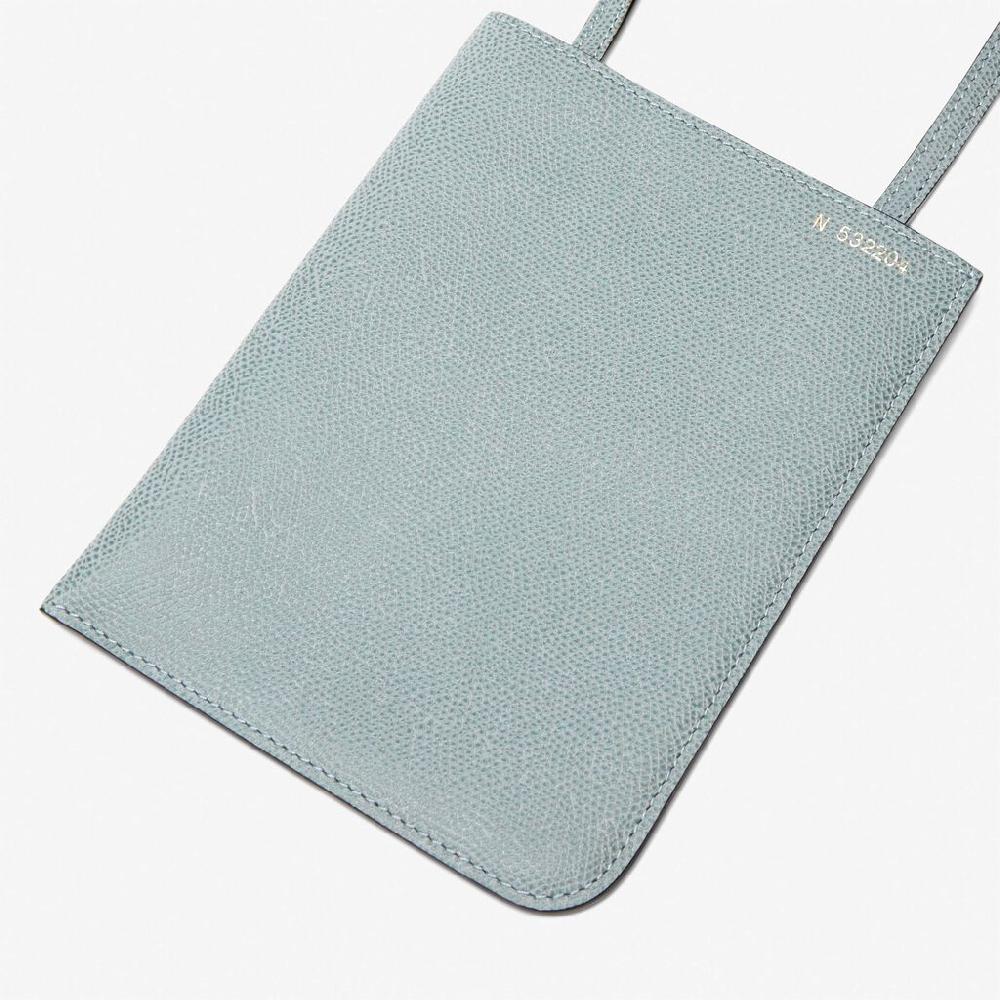 Valextra Portadocumenti a tracolla in Pelle Azzurra cerulea | Valextra Soft Black Friday