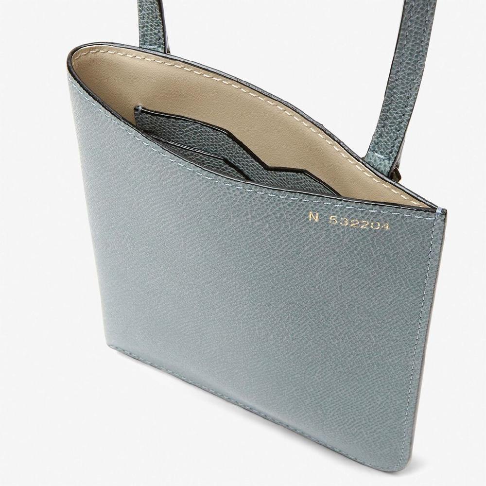 Valextra Portadocumenti a tracolla in Pelle Azzurra cerulea | Valextra Soft Black Friday