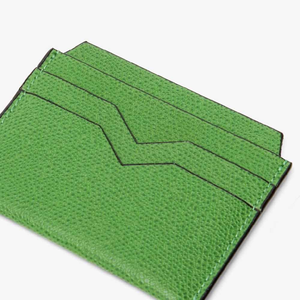 Valextra Portacarte elegante e compatto in Pelle Verde | Valextra Cyber Monday
