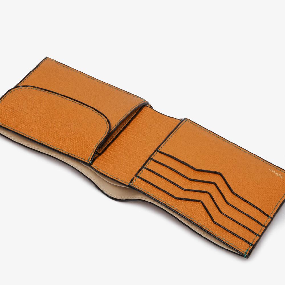 Valextra Portafoglio porta carte e monete in Pelle Marrone | Valextra Offerta Pasqua