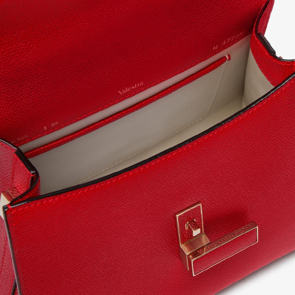 Valextra Valextra Iside: Borsa a mano Mini in Pelle Rossa Vendita calda