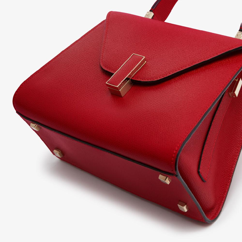 Valextra Valextra Iside: Borsa a mano Mini in Pelle Rossa Vendita calda
