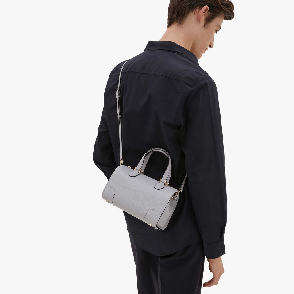 Valextra Borsa a mano in Pelle Grigia con tracolla | Valextra Babila Offerta migliore