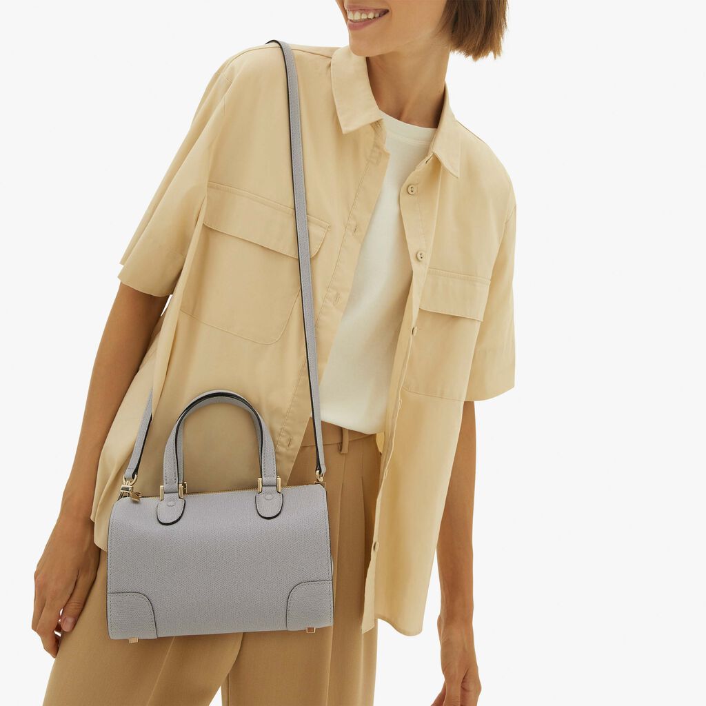 Valextra Borsa a mano in Pelle Grigia con tracolla | Valextra Babila Offerta migliore