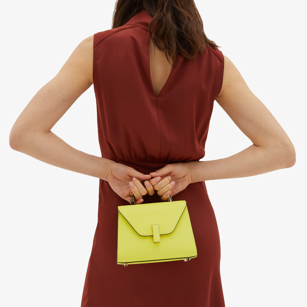Valextra Borsa a tracolla da Donna in Pelle di Lusso Gialla | Valextra Iside Latest fashion