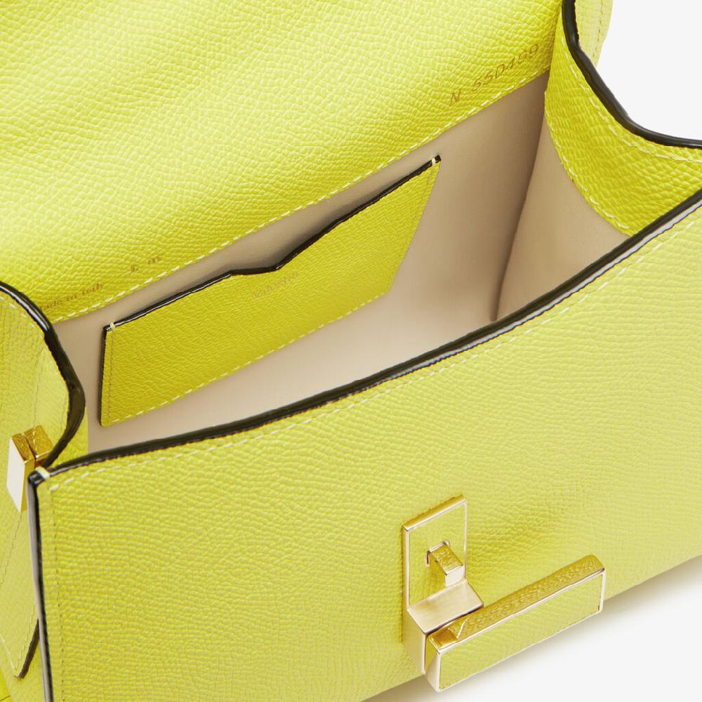 Valextra Borsa a tracolla da Donna in Pelle di Lusso Gialla | Valextra Iside Latest fashion