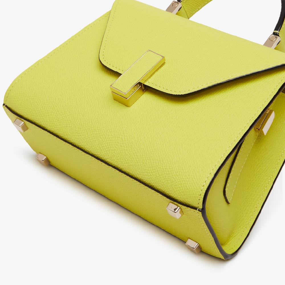 Valextra Borsa a tracolla da Donna in Pelle di Lusso Gialla | Valextra Iside Latest fashion