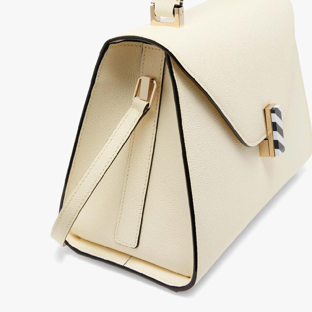 Valextra Borsa a mano da Donna in Pelle Panna e Nera | Valextra Iside Offerta temporanea