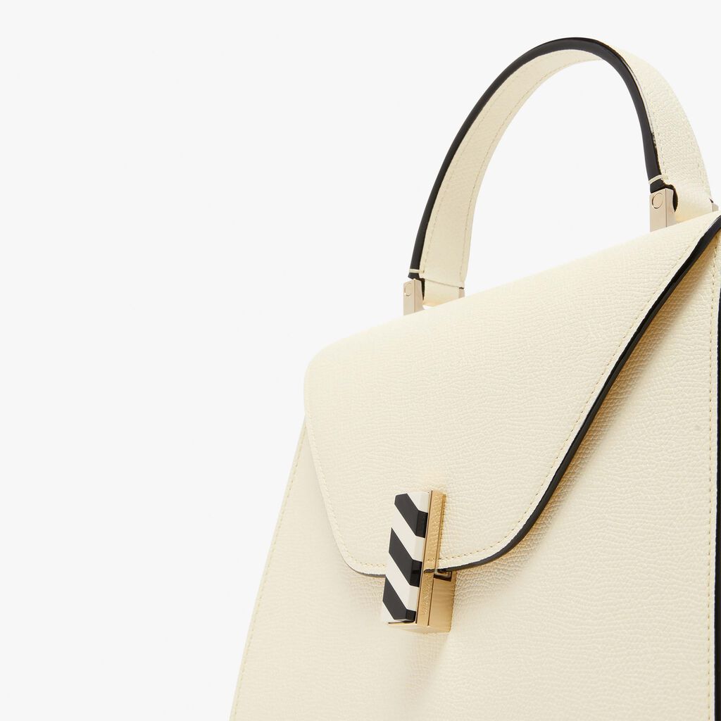 Valextra Borsa a mano da Donna in Pelle Panna e Nera | Valextra Iside Offerta temporanea
