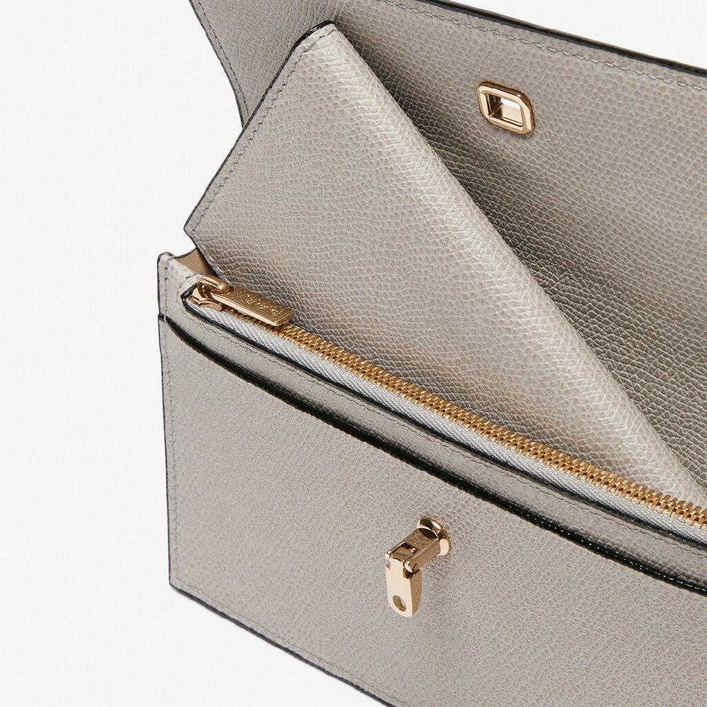 Valextra Portafoglio grande in Pelle Grigio chiaro | Valextra Brera Grandi sconti