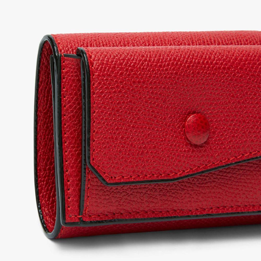Valextra Portafoglio Bifold compatto in Pelle Rossa | Valextra Sconti VIP