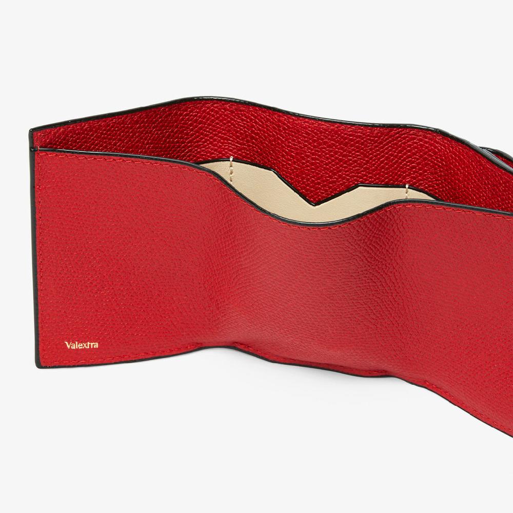 Valextra Portafoglio Bifold compatto in Pelle Rossa | Valextra Sconti VIP