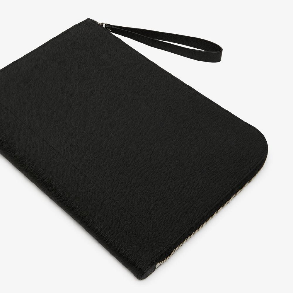 Valextra Busta portadocumenti in Pelle Nera | Valextra My Logo Super Saving Price
