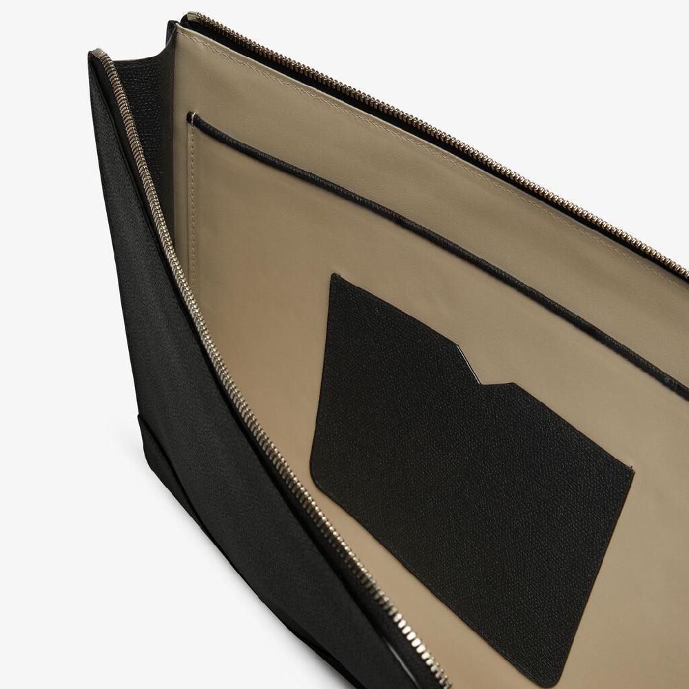 Valextra Busta portadocumenti in Pelle Nera | Valextra My Logo Super Saving Price