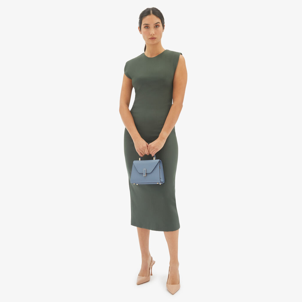 Valextra Borsa da Donna di Lusso in Pelle Azzurra rigida | Valextra Iside Sostegno trimestrale