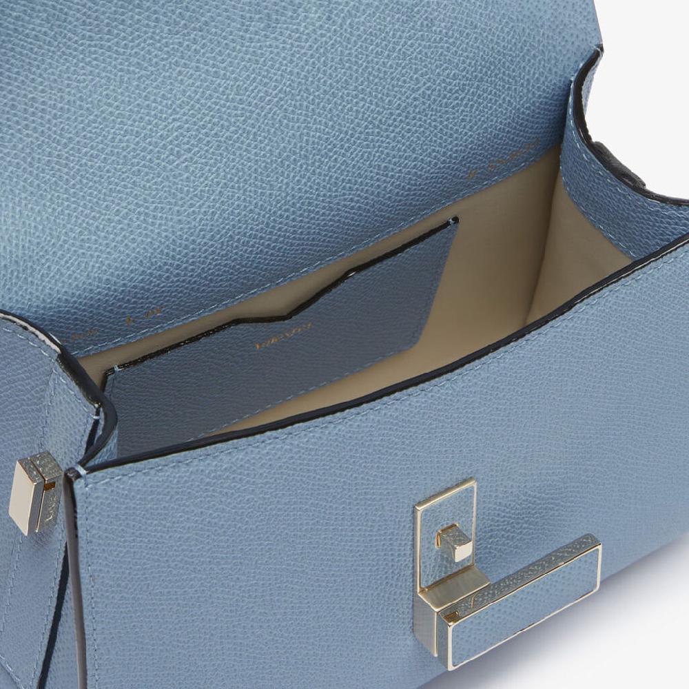 Valextra Borsa da Donna di Lusso in Pelle Azzurra rigida | Valextra Iside Sostegno trimestrale