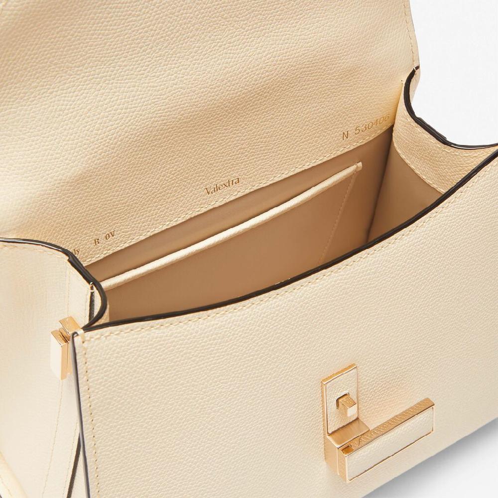 Valextra Borsa a mano Mini in Pelle Bianca con catena | Valextra Iside Officina