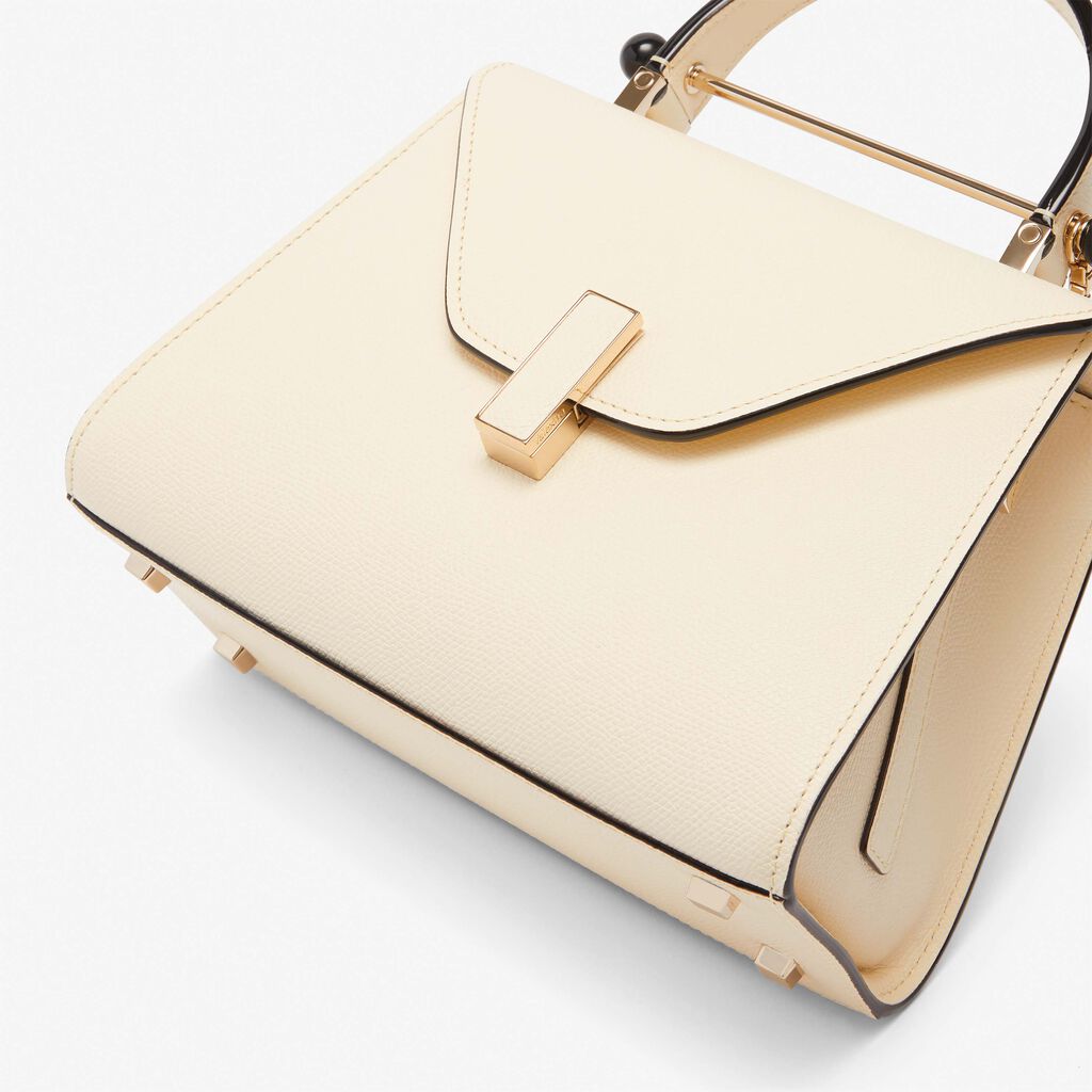 Valextra Borsa a mano Mini in Pelle Bianca con catena | Valextra Iside Officina