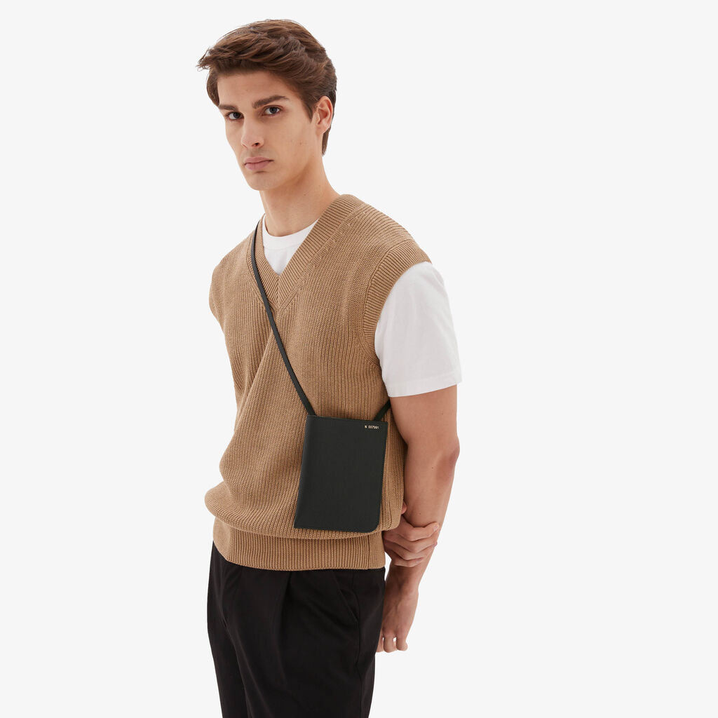 Valextra Portafoglio grande in Pelle Nera | Valextra Soft Esporta salva